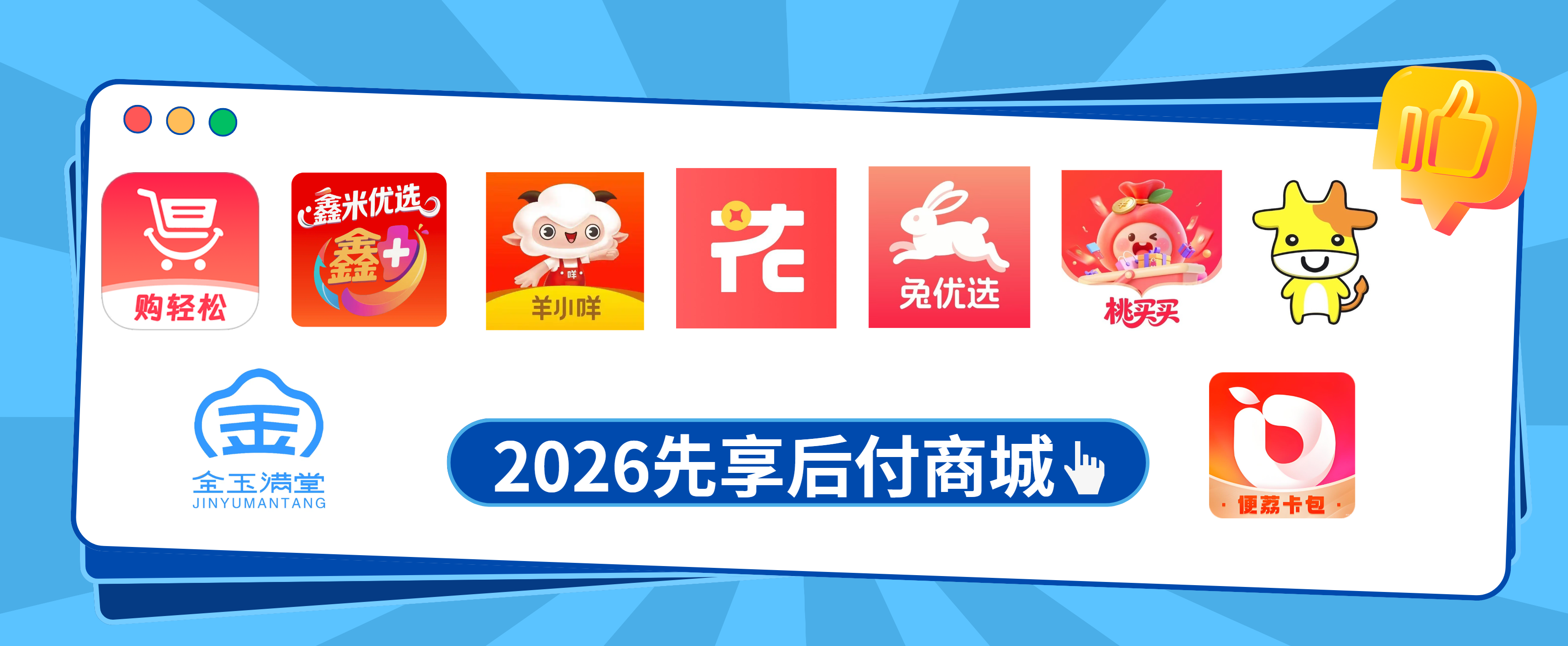 先享后付王者来袭！仪花卡、宝酷商城、便荔卡包、兔优选、新金玉满堂、哞花购购物商城
